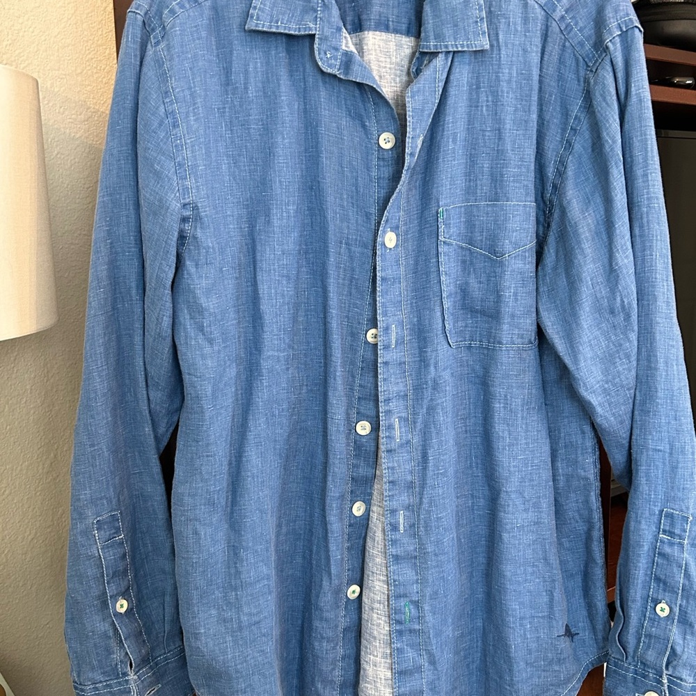Tommy Bahama Blue Casual Long-Sleeve Button-Down Shirt